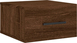 vidaXL - Nachtkastje - wandgemonteerd - 35x35x20 - cm - bruin - eikenkleur