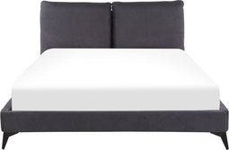 MELLE - Tweepersoonsbed - Donkergrijs - 160 x 200 cm - Chenille