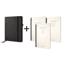 Sigel business organiser - Conceptum Flex - A5 - kunstleer - zwart - gevuld met schrift ruit - to-do-list schrift - gespreksnotitiesschrift - SI-CF131