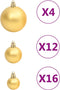 vidaXL - 111-delige - Kerstballenset - polystyreen - goudkleurig