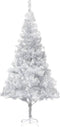 vidaXL - Kunstkerstboom - met - standaard - 180 - cm - PET - zilverkleurig