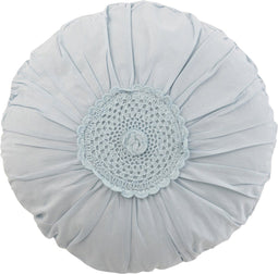 J-Line kussen Rond Kant - katoen - blauw