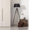 WOOOD Exclusive Omar Vloerlamp - Bamboe/Stof - Zwart - 153x60x50