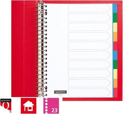 Tabbladen Quantore 23-gaats 10-delig assorti tabs PP