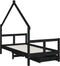 vidaXL - Kinderbedframe - met - lades - 80x160 - cm - massief - grenenhout - zwart