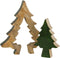 J-Line decoratie Kerstboom Puzzel - hout - groen/naturel - large
