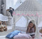 Kruzzel Grote Kindertent Grijs/Roze met Sterrenmotief