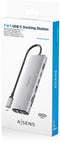AISENS ASUC-7P032-GR - Laptop dock & poortreplicator - USB 3.2 Gen 1 Type-C - Grijs
