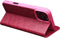 Qialino Geschikt voor iPhone 16 Pro Max hoesje - Leren bookcase - Croco Roze