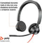 Poly Blackwire 3325 - Hoofdtelefoon met microfoon - USB-C Rood Zwart