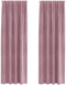 vidaXL - Zwarte - Gordijnen - met - Bovenband - 2 - stuks - Donkerroze - Velours