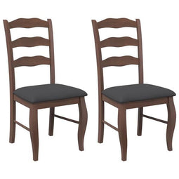 Eetkamerstoelen met kussens 2 stuks bruin massief hout rubber