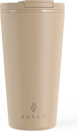 Burga Coffee Mug - Tan - Thermosbeker - 470 ML - Lekdicht - Dubbelwandig RVS - Vrij van BPA / BPS en BPF - Koffiebeker to go