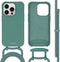 iMoshion Hoesje Geschikt voor iPhone 14 Pro Hoesje Met Koord - iMoshion Color Backcover met afneembaar koord - Donkergroen