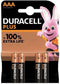 Duracell Plus 100 - Alkalinebatterijen AA - 100% extra levensduur - 4 stuks