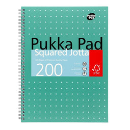 Pukka Pad - Collegeblok Pad Jotta A4 ruit 5x5mm 4-gaats 200 pagina's 80gr groen