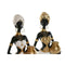 Decoratieve figuren Home ESPRIT Wit Zwart Gouden Afrikaanse 9,5 x 7,5 x 31 cm (2 Stuks)