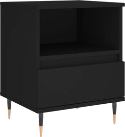 vidaXL - Nachtkastje - 40x35x50 - cm - bewerkt - hout - zwart