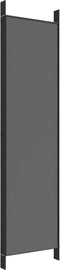 vidaXL - Kamerscherm - met - 5 - panelen - 250x200 - cm - stof - antracietkleurig