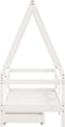 vidaXL - Kinderbedframe - met - lades - 70x140 - cm - massief - grenenhout - wit