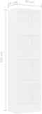 vidaXL - Boekenkast - met - 4 - schappen - 40x24x142 - cm - bewerkt - hout - wit