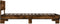 vidaXL - Bedframe - bewerkt - hout - en - metaal - gerookt - eikenkleurig - 90x190 - cm