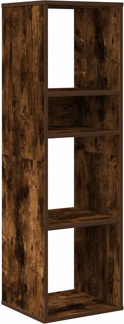 vidaXL - Boekenkast - 34x31x112 - cm - bewerkt - hout - gerookt - eikenkleurig