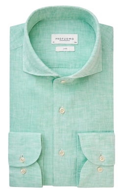 Profuomo Katoen-Linnen X-Cutaway Overhemd voor Heren – Slim Fit, Luchtig & Kreukarm - Maat 39 -