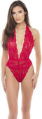 Rene Rofe - Roodkanten body met diepe V-hals en blote rug René Rofé - M/L