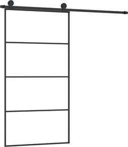 vidaXL - Schuifdeur - met - beslag - 102,5x205 - cm - ESG-glas - en - aluminium