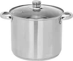 Infinity Goods Soeppan - 9L - Glazen Deksel - RVS - Inductie en Gas - Vaatwasserbestendig - 24 CM