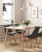Woltu BH29gr-2 - Eetkamerstoelen Set van 2 - Ergonomisch Design - Massief Hout en Kunstleer - Grijs (2 stuks)