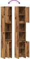 vidaXL - Badkamerkast - 30x30x183,5 - cm - bewerkt - hout - oud - houtkleurig