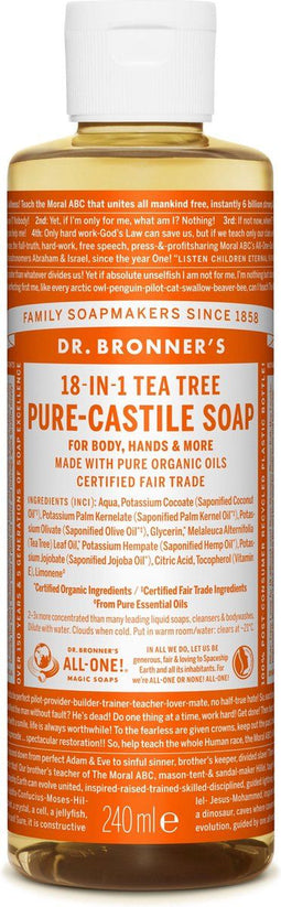 Dr Bronners Teatree vloeibare zeep 240ml