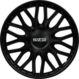 Sparco Roma - Wieldoppen 15 inch - Matzwart met SPARCO logo - Set van 4 stuks