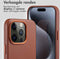 Accezz MagSafe Leather Backcover - Soft case - Krasbestendig - Bruin (iPhone 15 Pro)