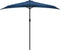 vidaXL - Balkonparasol - half - met - aluminium - paal - 270x144x222 - cm - blauw