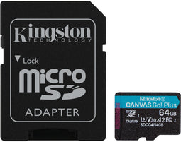 Kingston Canvas Go! Plus - microSDXC 64GB - UHS-I tot 200MB/s - A2 U3 V30
