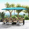 Coast - Coast 400 x 200 cm - Dubbele Tuinparasol met LED op Zonne-Energie - Turquoise