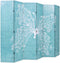 vidaXL - Kamerscherm - inklapbaar - vlinder - 228x170 - cm - blauw