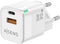 Aisens ASCH-30W2P004-W - Oplader - 30W USB type-A en USB type-C - Wit