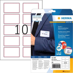 Naambadge etiket herma 4405 80x50mm wit rood 200st