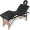 vidaXL - Inklapbare - massagetafel - 4 - zones - met - houten - frame - (zwart)