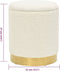 vidaXL - Hocker - met - opbergruimte - rond - fleece - wit