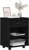 vidaXL - Rollende - Kast - Zwart - Eiken - 46x36x59 - cm - Bewerkte - Hout