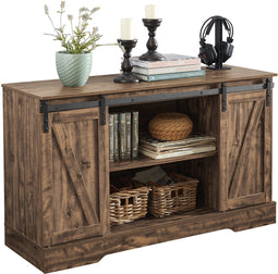 SoBuy FSB60-N - Onderkast - Dressoir met Schuifdeur - Rustiek Houtlook 120x40x70cm
