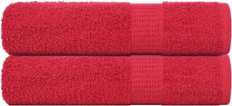 vidaXL - Douchehanddoeken - 2 - st - 70x140 - cm - 360 - g/m² - 100% - katoen - rood