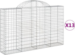 vidaXL - Schanskorven - 13 - st - gewelfd - 200x30x120/140 - cm - ijzer