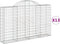 vidaXL - Schanskorven - 13 - st - gewelfd - 200x30x120/140 - cm - ijzer