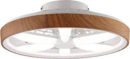 Brilliant Gaiano - Plafondventilator - LED 48W - Ø 48 cm - Dimbaar - RGB - Wit en Hout